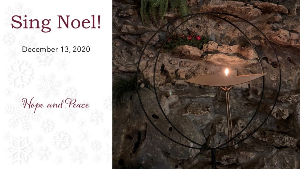 A lit chalice for Sing Noel